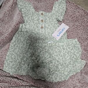 Carter's Mint Green Floral Diaper Cover Set